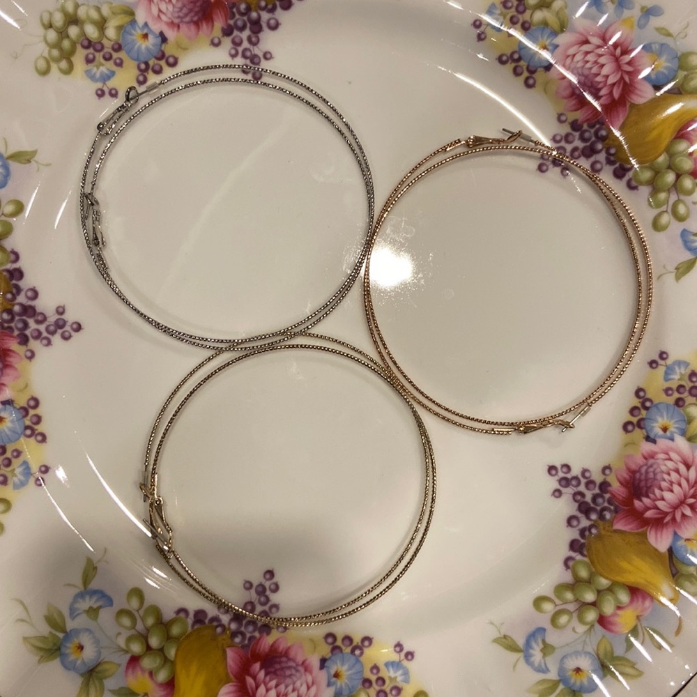 EUC * Guess Jeans * Bundle of 3 Sets of Hoop Earrings